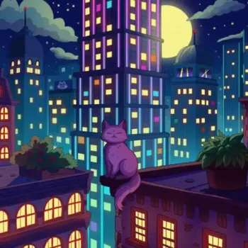 Purrple Cat - City Nights 2